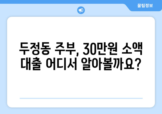 충청남도 서북구 두정동 주부 소액 30만원 대출