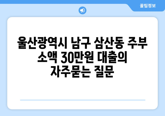 울산광역시 남구 삼산동 주부 소액 30만원 대출