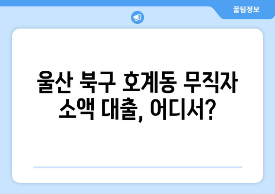 울산광역시 북구 호계동 무직자 소액 30만원 대출