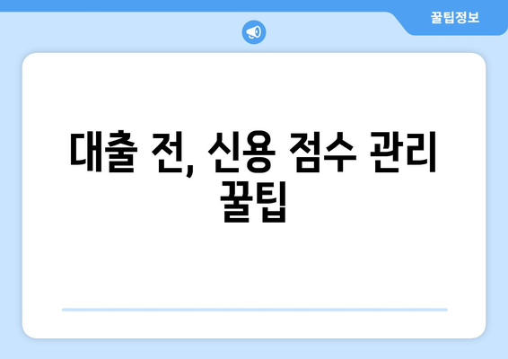 대출 신청 전 신용 점수 확인과 관리법