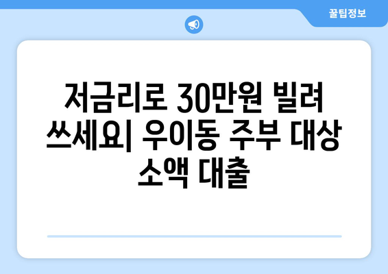 서울특별시 강북구 우이동 주부 소액 30만원 대출