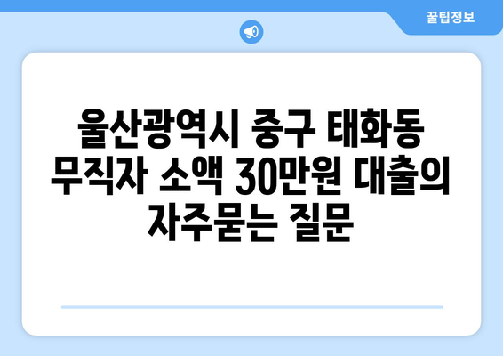 울산광역시 중구 태화동 무직자 소액 30만원 대출