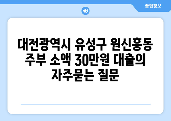 대전광역시 유성구 원신흥동 주부 소액 30만원 대출