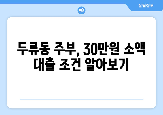 부산광역시 달서구 두류동 주부 소액 30만원 대출