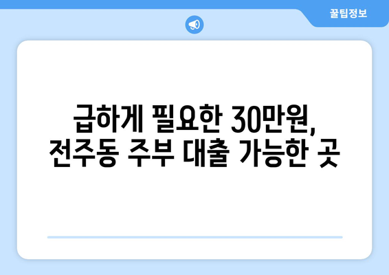 전주시 완산구 전주동 주부 소액 30만원 대출