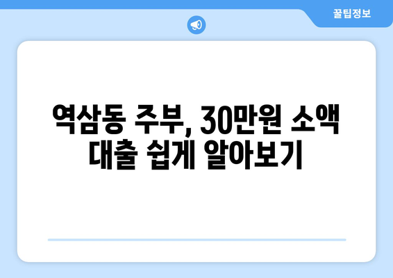 서울특별시 강남구 역삼동 주부 소액 30만원 대출