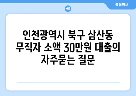 인천광역시 북구 삼산동 무직자 소액 30만원 대출