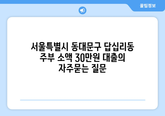 서울특별시 동대문구 답십리동 주부 소액 30만원 대출