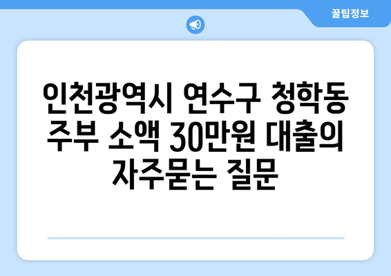 인천광역시 연수구 청학동 주부 소액 30만원 대출