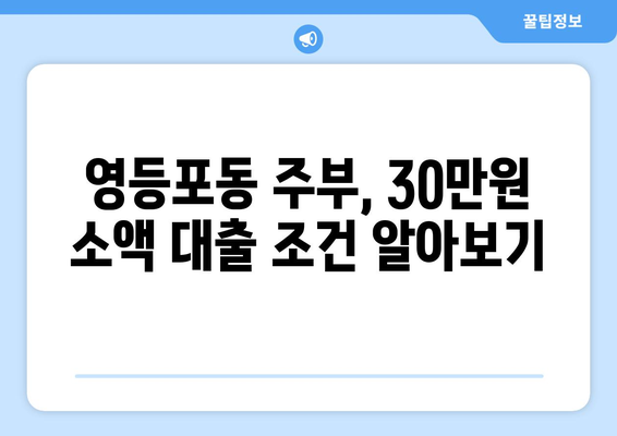 서울특별시 영동포구 영등포동 주부 소액 30만원 대출