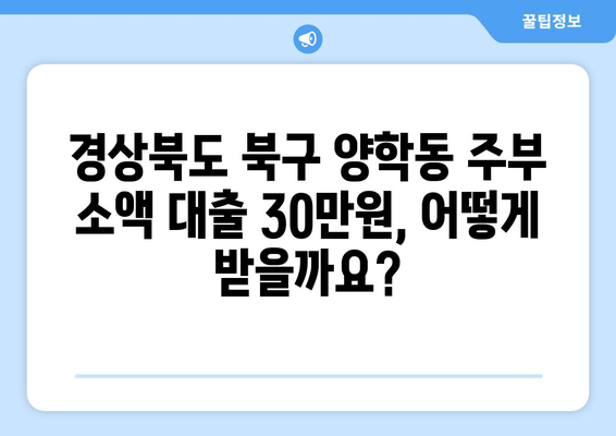 경상북도 북구 양학동 주부 소액 30만원 대출