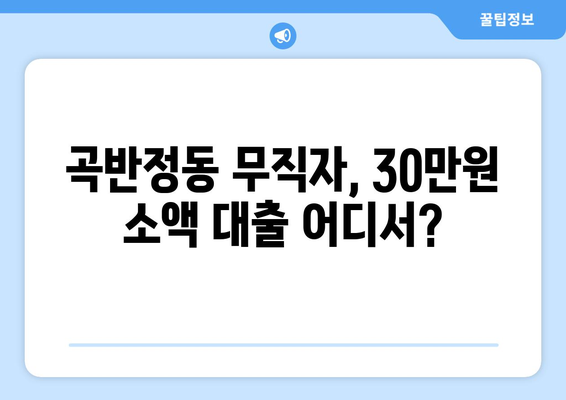 수원시 권선구 곡반정동 무직자 소액 30만원 대출