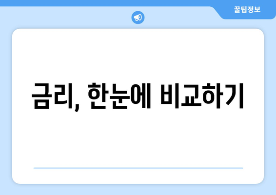 대출 상품 선택 시 고려해야 할 조건들