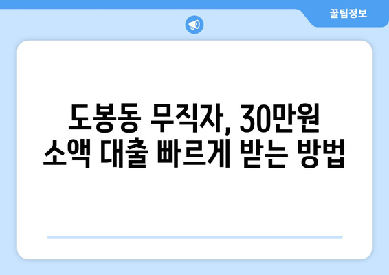 서울특별시 도봉구 도봉동 무직자 소액 30만원 대출