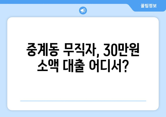 서울특별시 노원구 중계동 무직자 소액 30만원 대출