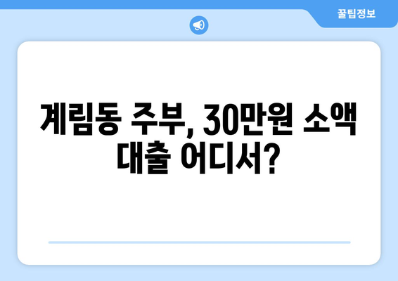 광주광역시 동구 계림동 주부 소액 30만원 대출