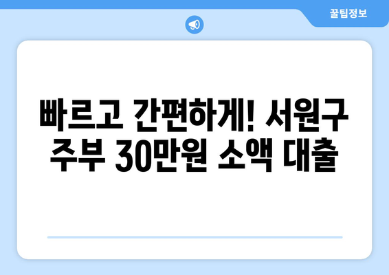 충청북도 서원구 사직동 주부 소액 30만원 대출