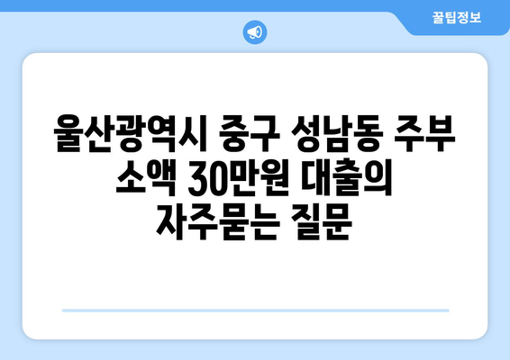 울산광역시 중구 성남동 주부 소액 30만원 대출