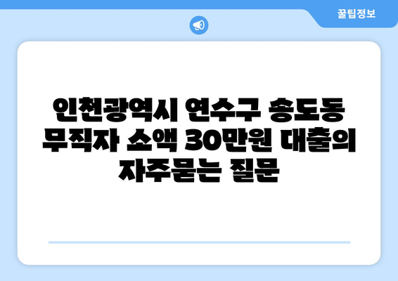 인천광역시 연수구 송도동 무직자 소액 30만원 대출