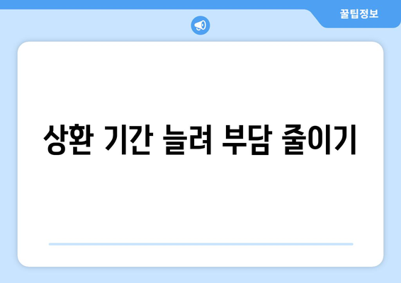 상환 부담을 줄이기 위한 대출 전략