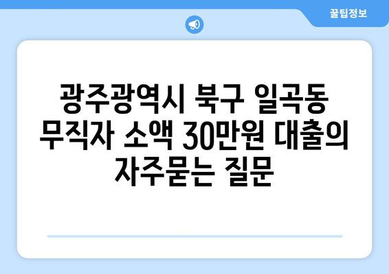 광주광역시 북구 일곡동 무직자 소액 30만원 대출