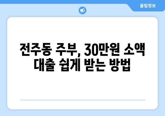 전주시 완산구 전주동 주부 소액 30만원 대출