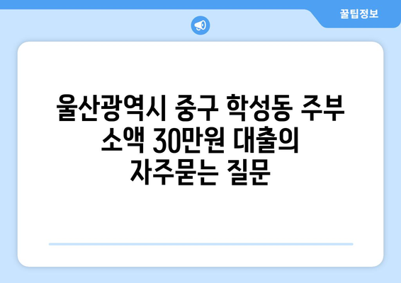 울산광역시 중구 학성동 주부 소액 30만원 대출