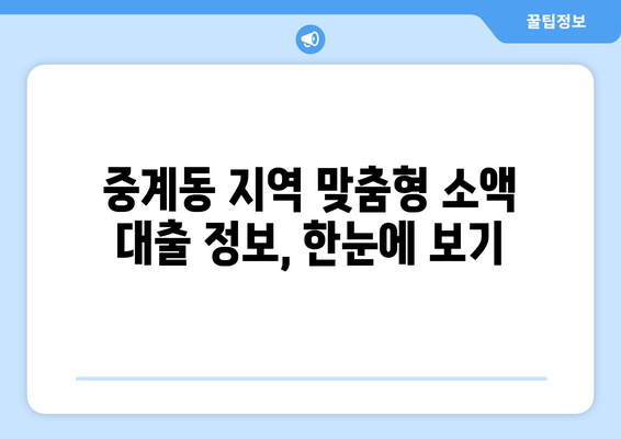 서울특별시 노원구 중계동 무직자 소액 30만원 대출