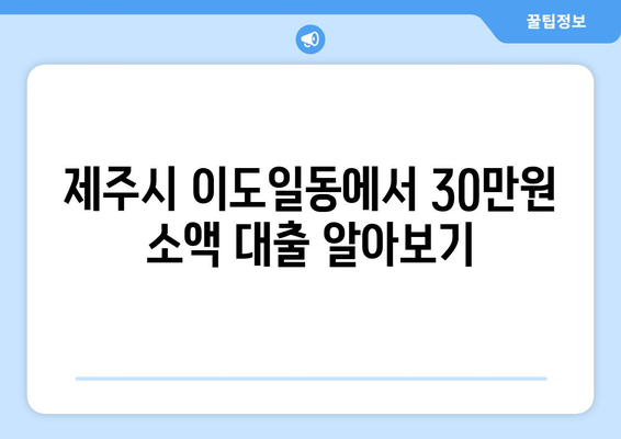 제주특별자치도 제주시 이도일동 주부 소액 30만원 대출