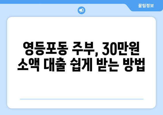 서울특별시 영동포구 영등포동 주부 소액 30만원 대출