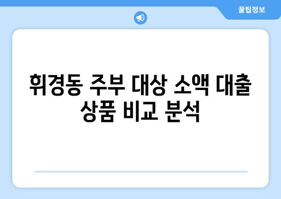 서울특별시 동대문구 휘경동 주부 소액 30만원 대출