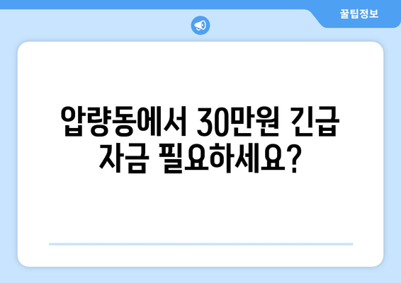 경상북도 경산시 압량동 무직자 소액 30만원 대출