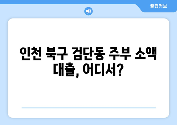 인천광역시 북구 검단동 주부 소액 30만원 대출