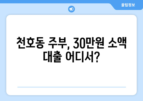 서울특별시 강동구 천호동 주부 소액 30만원 대출