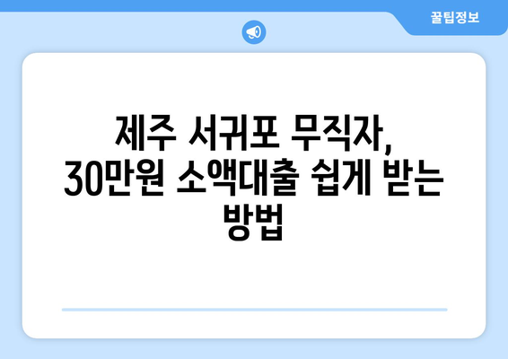 제주특별자치도 제주시 서귀포 무직자 소액 30만원 대출