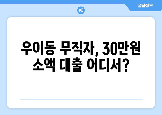 서울특별시 강북구 우이동 무직자 소액 30만원 대출