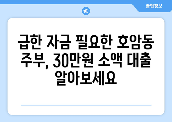 충청북도 충주시 호암동 주부 소액 30만원 대출