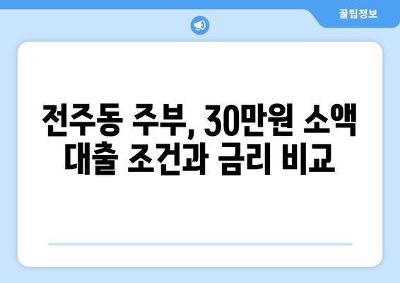 전주시 완산구 전주동 주부 소액 30만원 대출