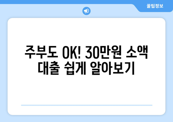 울산광역시 동구 방어동 주부 소액 30만원 대출