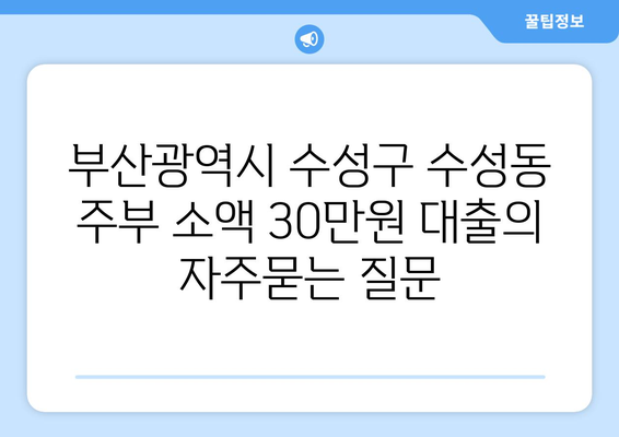 부산광역시 수성구 수성동 주부 소액 30만원 대출