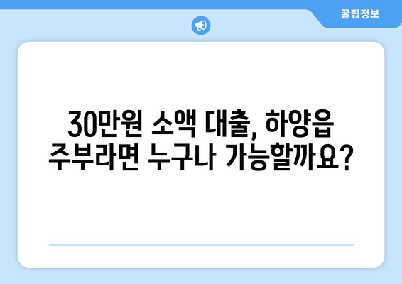 경상북도 경산시 하양읍 주부 소액 30만원 대출