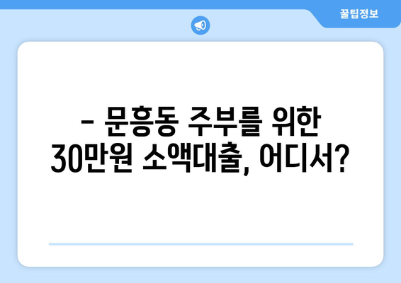 광주광역시 북구 문흥동 주부 소액 30만원 대출