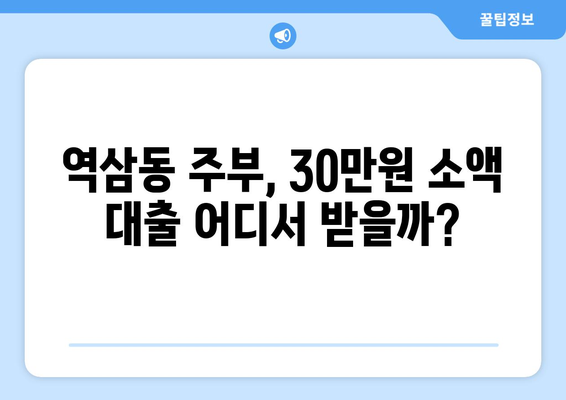 서울특별시 강남구 역삼동 주부 소액 30만원 대출