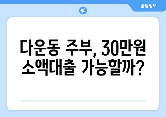 울산광역시 중구 다운동 주부 소액 30만원 대출