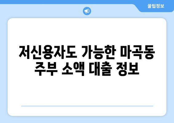 서울특별시 강서구 마곡동 주부 소액 30만원 대출