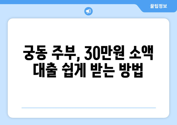 대전광역시 유성구 궁동 주부 소액 30만원 대출