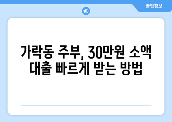 서울특별시 송파구 가락동 주부 소액 30만원 대출