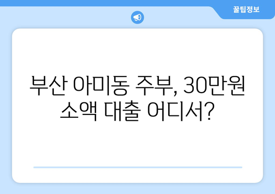 부산광역시 서구 아미동 주부 소액 30만원 대출