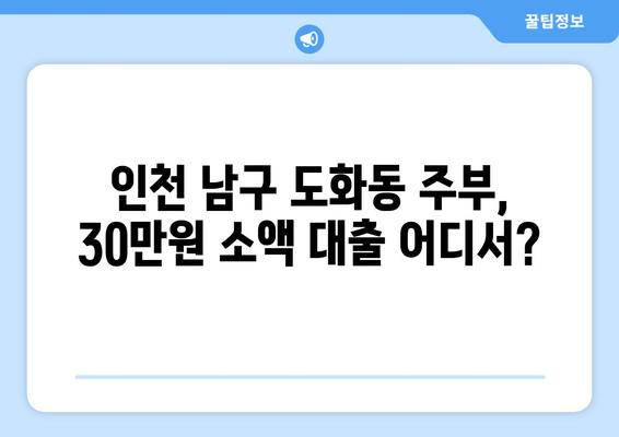 인천광역시 남구 도화동 주부 소액 30만원 대출