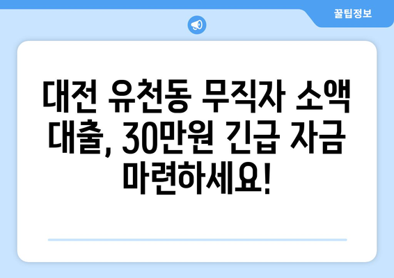 대전광역시 중구 유천동 무직자 소액 30만원 대출